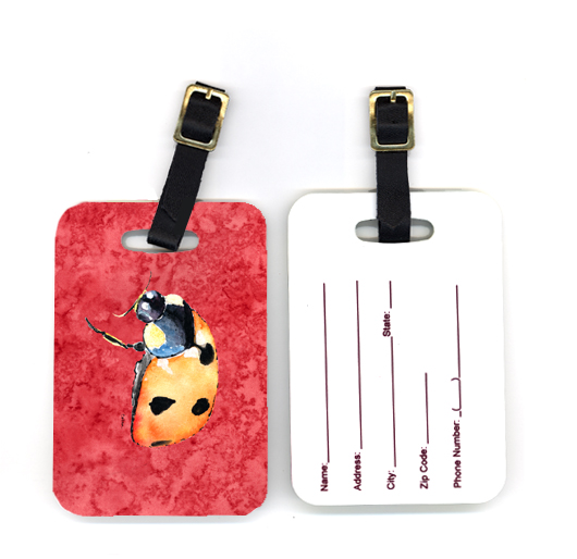 8869BT 4 x 2.75 in. Pair of Lady Bug on Red Luggage Tag
