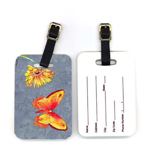 Pair of Gerber Daisy and Buttefly Luggage Tag