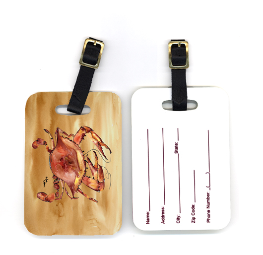 Pair of Cooked Crab Sandy Beach Luggage Tag