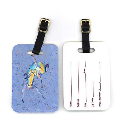 Pair of Blue Marlin Luggage Tag