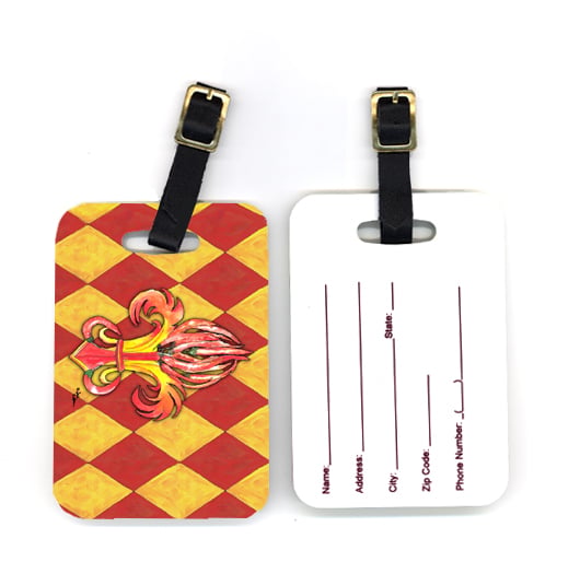 4 x 2.75 in. Pair of Peppers Fleur De Lis Luggage Tag