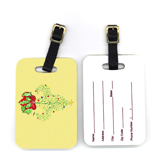 Pair of Christmas Tree Fleur De Lis Luggage Tag