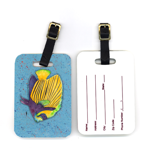 Pair of Tropical Fish on Blue Luggage Tag