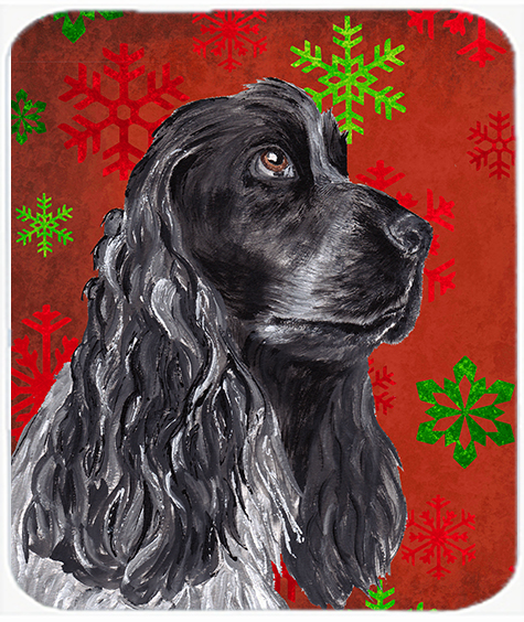 7.75 x 9.25 in. Cocker Spaniel Red Snowflake Christmas Mouse Pad, Hot Pad or Trivet