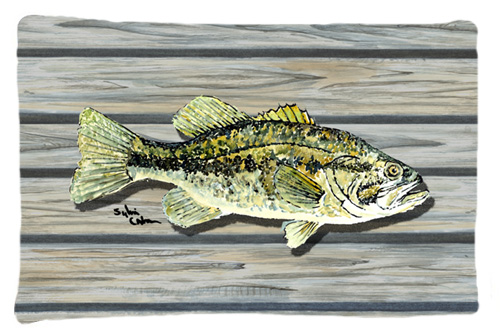 Picture of Carolines Treasures 8493PILLOWCASE 20.5 x 30 in. Fish Bass Small Mouth Moisture Wicking Fabric Standard Pillow Case