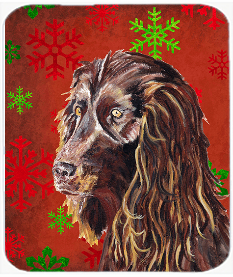 7.75 x 9.25 in. Boykin Spaniel Red Snowflake Christmas Mouse Pad, Hot Pad or Trivet