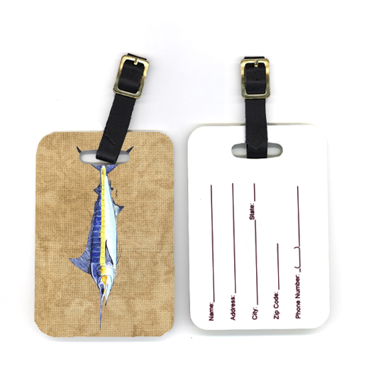 4 x 2.75 in. Pair of Blue Marlin Luggage Tag