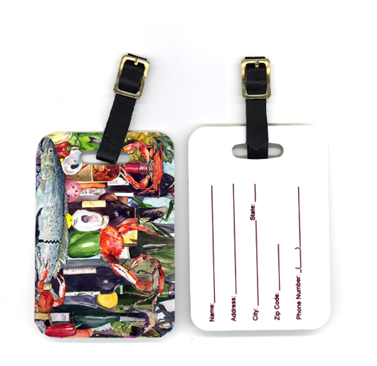 Pair of Wine and Speckled Trout Luggage Tag