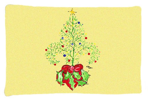 Picture of Carolines Treasures 8501PILLOWCASE 20.5 x 30 in. Christmas Tree Fleur De Lis Moisture Wicking Fabric Standard Pillow Case