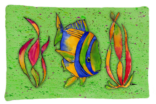 Tropical Fish on Green Moisture Wicking Fabric Standard Pillow Case