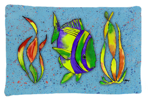 Tropical Fish on Blue Moisture Wicking Fabric Standard Pillow Case