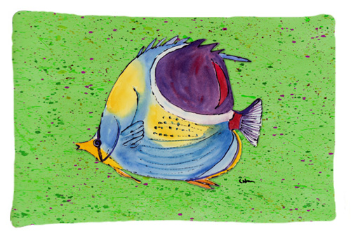 Tropical Fish on Green Moisture Wicking Fabric Standard Pillow Case