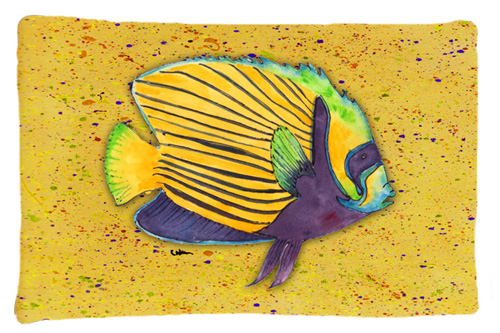 Tropical Fish on Mustard Moisture Wicking Fabric Standard Pillow Case