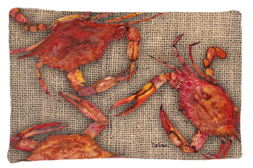 Cooked Crabs on Faux Burlap Moisture Wicking Fabric Standard Pillow Case