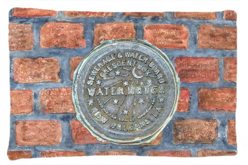 New Orleans Watermeter on Bricks Moisture Wicking Fabric Standard Pillow Case