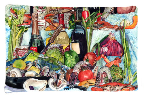 Wine Crab Shrimp and Oysters Moisture Wicking Fabric Standard Pillow Case