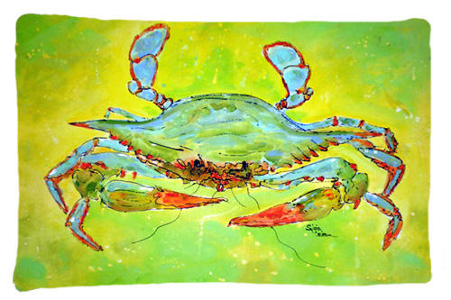 Picture of Carolines Treasures 8357PILLOWCASE 20.5 x 30 in. Bright Green Blue Crab Moisture Wicking Fabric Standard Pillow Case