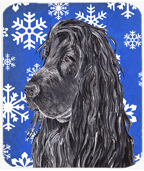 7.75 x 9.25 in. English Cocker Spaniel Blue Snowflake Winter Mouse Pad, Hot Pad or Trivet
