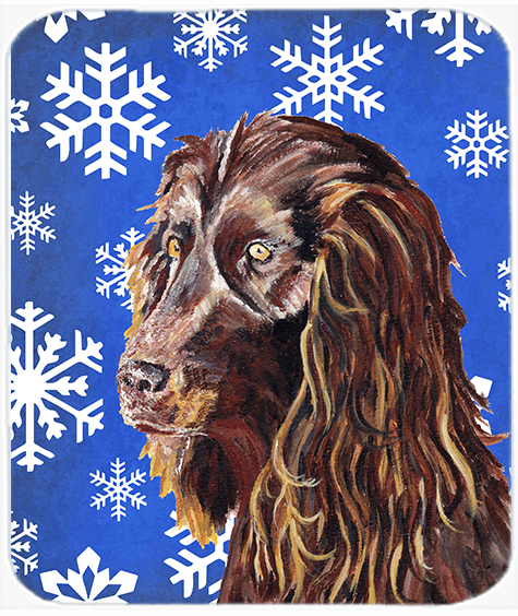 7.75 x 9.25 in. Boykin Spaniel Blue Snowflake Winter Mouse Pad, Hot Pad or Trivet