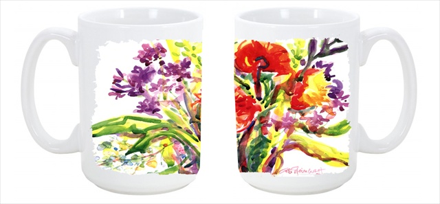 Picture of Carolines Treasures 6042CM15 Flower Dishwasher Safe Microwavable Ceramic Coffee Mug 15 oz.
