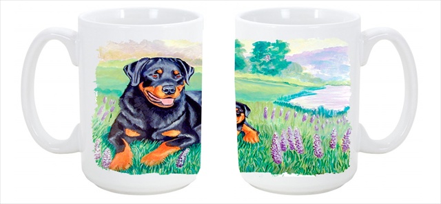 Picture of Carolines Treasures 7141CM15 Rottweiler Dishwasher Safe Microwavable Ceramic Coffee Mug 15 oz.