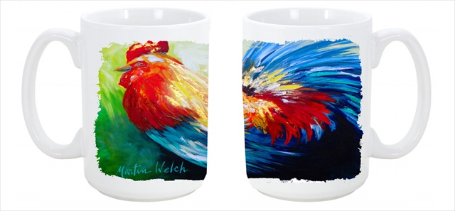 Picture of Carolines Treasures MW1085CM15 Bird - Rooster Chief Big Feathers Dishwasher Safe Microwavable Ceramic Coffee Mug 15 oz.
