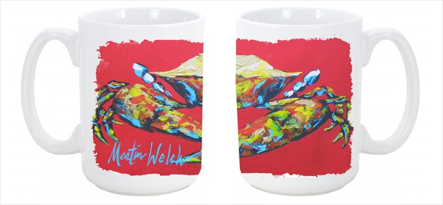 Picture of Carolines Treasures MW1096CM15 Crab Seafood One Dishwasher Safe Microwavable Ceramic Coffee Mug 15 oz.