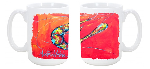 Picture of Carolines Treasures MW1097CM15 Shrimp Seafood Three Dishwasher Safe Microwavable Ceramic Coffee Mug 15 oz.