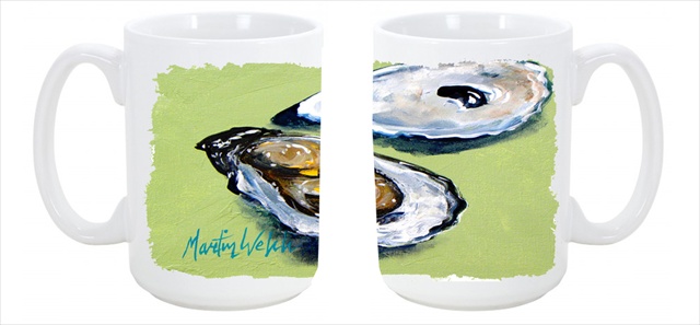 Picture of Carolines Treasures MW1102CM15 Oysters Two Shells Dishwasher Safe Microwavable Ceramic Coffee Mug 15 oz.