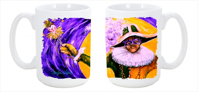 Picture of Carolines Treasures MW1109CM15 Mardi Gras Hey Mister Dishwasher Safe Microwavable Ceramic Coffee Mug 15 oz.