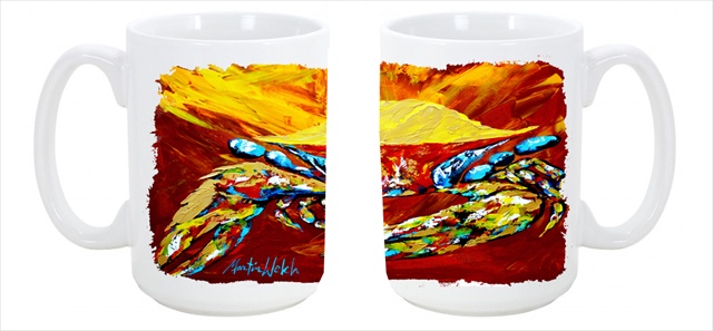 Picture of Carolines Treasures MW1113CM15 Crab Buster Brown Dishwasher Safe Microwavable Ceramic Coffee Mug 15 oz.