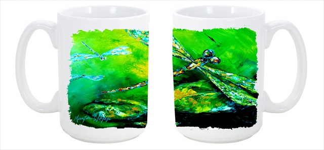 Picture of Carolines Treasures MW1114CM15 Dragonfly Summer Flies Dishwasher Safe Microwavable Ceramic Coffee Mug 15 oz.