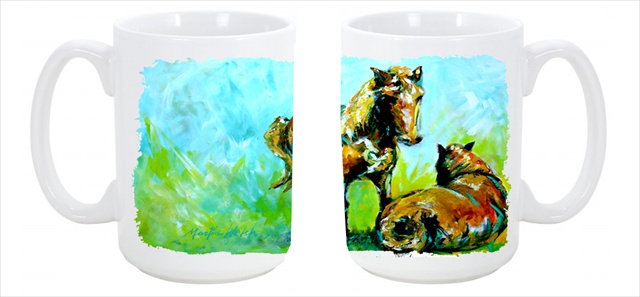 Picture of Carolines Treasures MW1126CM15 Horse Grazin Dishwasher Safe Microwavable Ceramic Coffee Mug 15 oz.