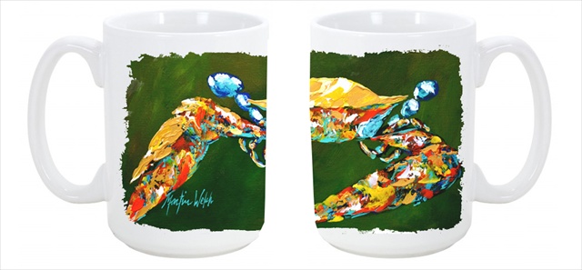 Picture of Carolines Treasures MW1157CM15 Go Green Crab Dishwasher Safe Microwavable Ceramic Coffee Mug 15 oz.
