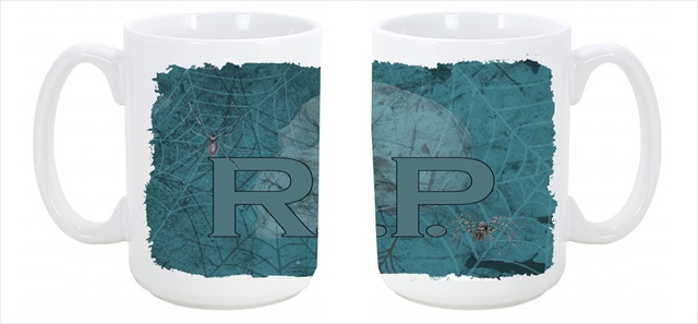 Picture of Carolines Treasures SB3004CM15 RIP Rest in Peace with spider web Halloween Dishwasher Safe Microwavable Ceramic Coffee Mug 15 oz.