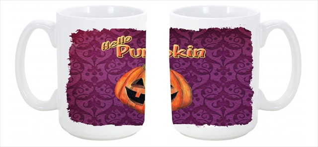 Picture of Carolines Treasures SB3017CM15 Hello Pumpkin Halloween Dishwasher Safe Microwavable Ceramic Coffee Mug 15 oz.