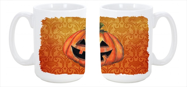 Picture of Carolines Treasures SB3020CM15 October Pumpkin Halloween Dishwasher Safe Microwavable Ceramic Coffee Mug 15 oz.