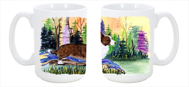 Picture of Carolines Treasures SS8006CM15 Corgi Dishwasher Safe Microwavable Ceramic Coffee Mug 15 oz.