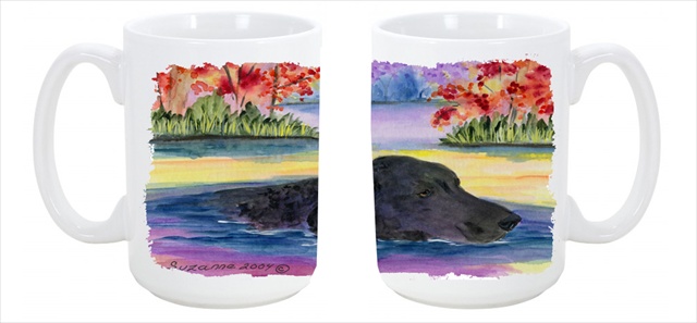 Picture of Carolines Treasures SS8043CM15 Curly Coated Retriever Dishwasher Safe Microwavable Ceramic Coffee Mug 15 oz.