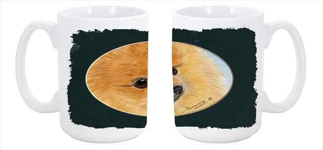 Picture of Carolines Treasures SS8051CM15 Pomeranian Dishwasher Safe Microwavable Ceramic Coffee Mug 15 oz.