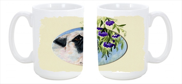 Picture of Carolines Treasures SS8064CM15 Pug Dishwasher Safe Microwavable Ceramic Coffee Mug 15 oz.