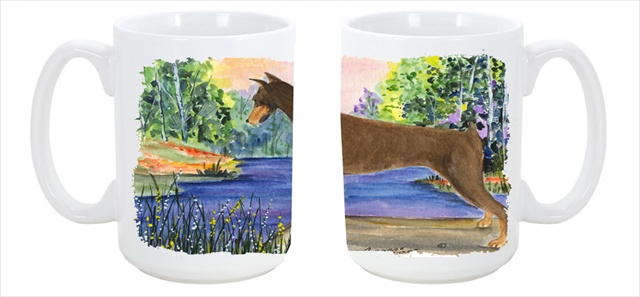 Picture of Carolines Treasures SS8066CM15 Doberman Dishwasher Safe Microwavable Ceramic Coffee Mug 15 oz.