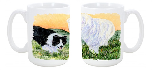Picture of Carolines Treasures SS8103CM15 Border Collie Dishwasher Safe Microwavable Ceramic Coffee Mug 15 oz.