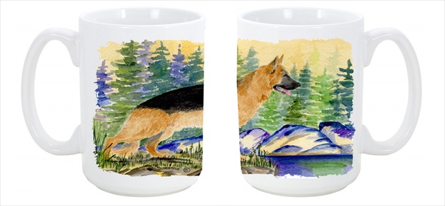 Picture of Carolines Treasures SS8129CM15 German Shepherd Dishwasher Safe Microwavable Ceramic Coffee Mug 15 oz.