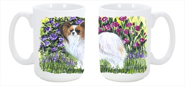 Picture of Carolines Treasures SS8153CM15 Papillon Dishwasher Safe Microwavable Ceramic Coffee Mug 15 oz.