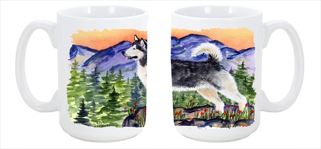 Picture of Carolines Treasures SS8157CM15 Alaskan Malamute Dishwasher Safe Microwavable Ceramic Coffee Mug 15 oz.