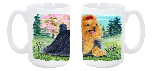 Picture of Carolines Treasures SS8188CM15 Yorkie Dishwasher Safe Microwavable Ceramic Coffee Mug 15 oz.
