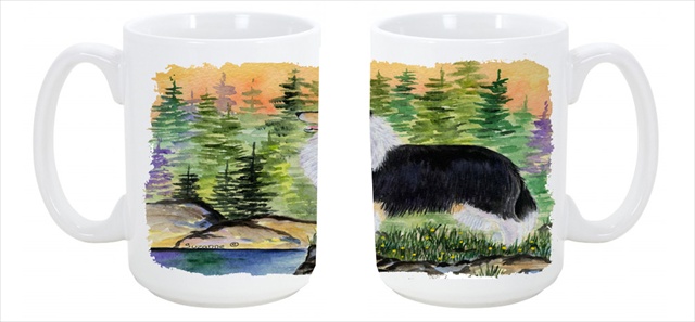 Picture of Carolines Treasures SS8203CM15 Collie Dishwasher Safe Microwavable Ceramic Coffee Mug 15 oz.