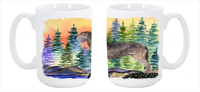 Picture of Carolines Treasures SS8205CM15 Irish Wolfhound Dishwasher Safe Microwavable Ceramic Coffee Mug 15 oz.