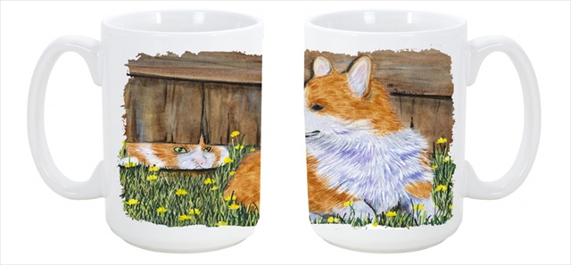 Picture of Carolines Treasures SS8213CM15 Corgi Dishwasher Safe Microwavable Ceramic Coffee Mug 15 oz.